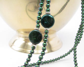 Iridescent Emerald Pearl Reading Glasses Chain, Pearl Eyeglass Chain, Holder Necklace, Eyeglasses Leash, Glasses Lanyard