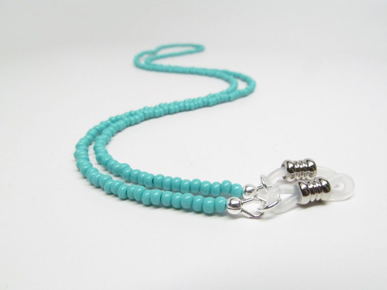 Delicate Turquoise Beaded Glasses Chain Reading Glasses Cord Etsy