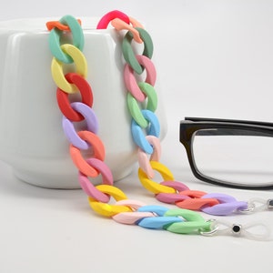 COLORFUL Fun Chunky Glasses Chain; eyeglass chain; reading glasses necklace holder; glasses leash; reading glasses holder