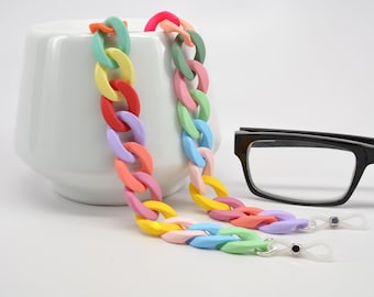 COLORFUL Fun Chunky Glasses Chain; eyeglass chain; reading glasses necklace holder; glasses leash; reading glasses holder