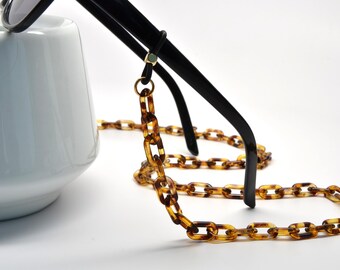 Small link Tortoise Paper Clip Style Glasses Chain for readers, glasses, sunglasses; keep them handy and safe