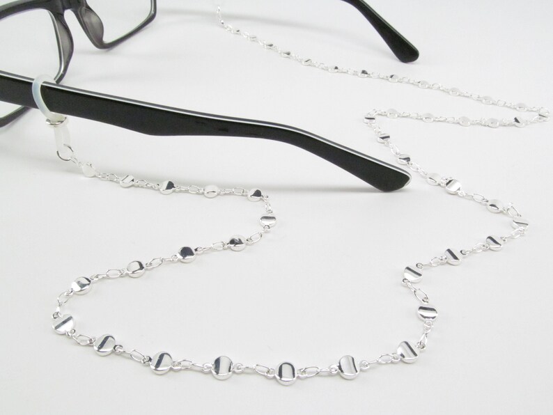 Silver Eyeglasses Chain Eye Glass Chain Reading Glasses Etsy