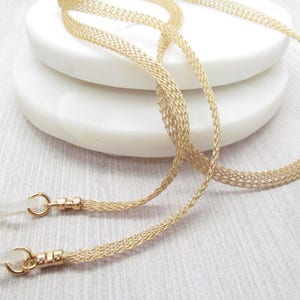 Gold Metal Ribbon eyeglass chain; Reading Glasses Holder Necklace; Glasses Leash; Gold Glasses Chain; Glasses Lanyard; glasses chain