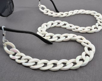 Chunky Opalescent Glasses Chain; eyeglass chain; reading glasses necklace holder; glasses leash; reading glasses holder; kalxdesigns