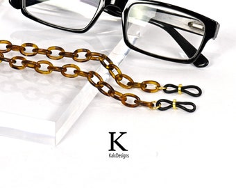 Tortoise Shell Glasses Chain; eyeglass chain; reading glasses holder; glasses leash; reading glasses holder; spectacles holder