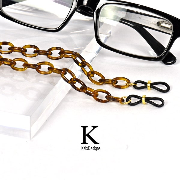 Tortoise Shell Glasses Chain; eyeglass chain; reading glasses holder; glasses leash; reading glasses holder; spectacles holder