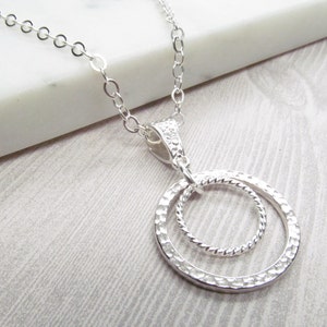 Circle within circle silver chain eyeglass loop lanyard; spectacles holder; glasses chain; glasses holder necklace; silver eyeglass chain