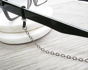 Silvery Black Glasses chain for men for women; Eyeglasses Chain; Reading Glasses Holder Necklace; Black Eye Glass Chain; Spectacles Holder