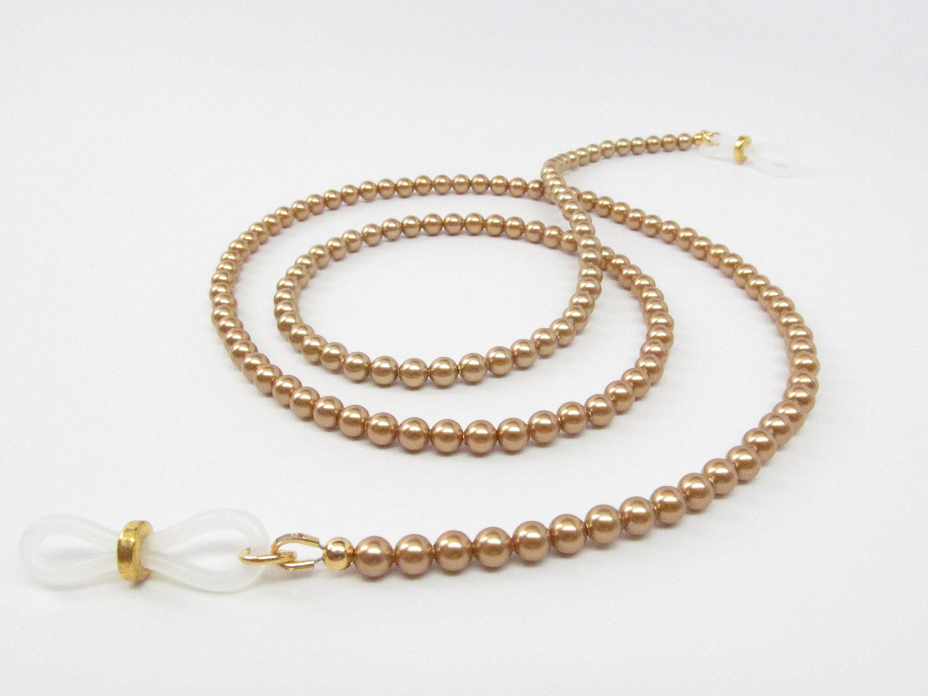 Antique gold pearl eyeglasses chain gold eyeglass chain Etsy