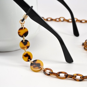 Fancy Tortoise Shell Glasses Chain; eyeglass chain; reading glasses holder; glasses leash; reading glasses holder; spectacles holder