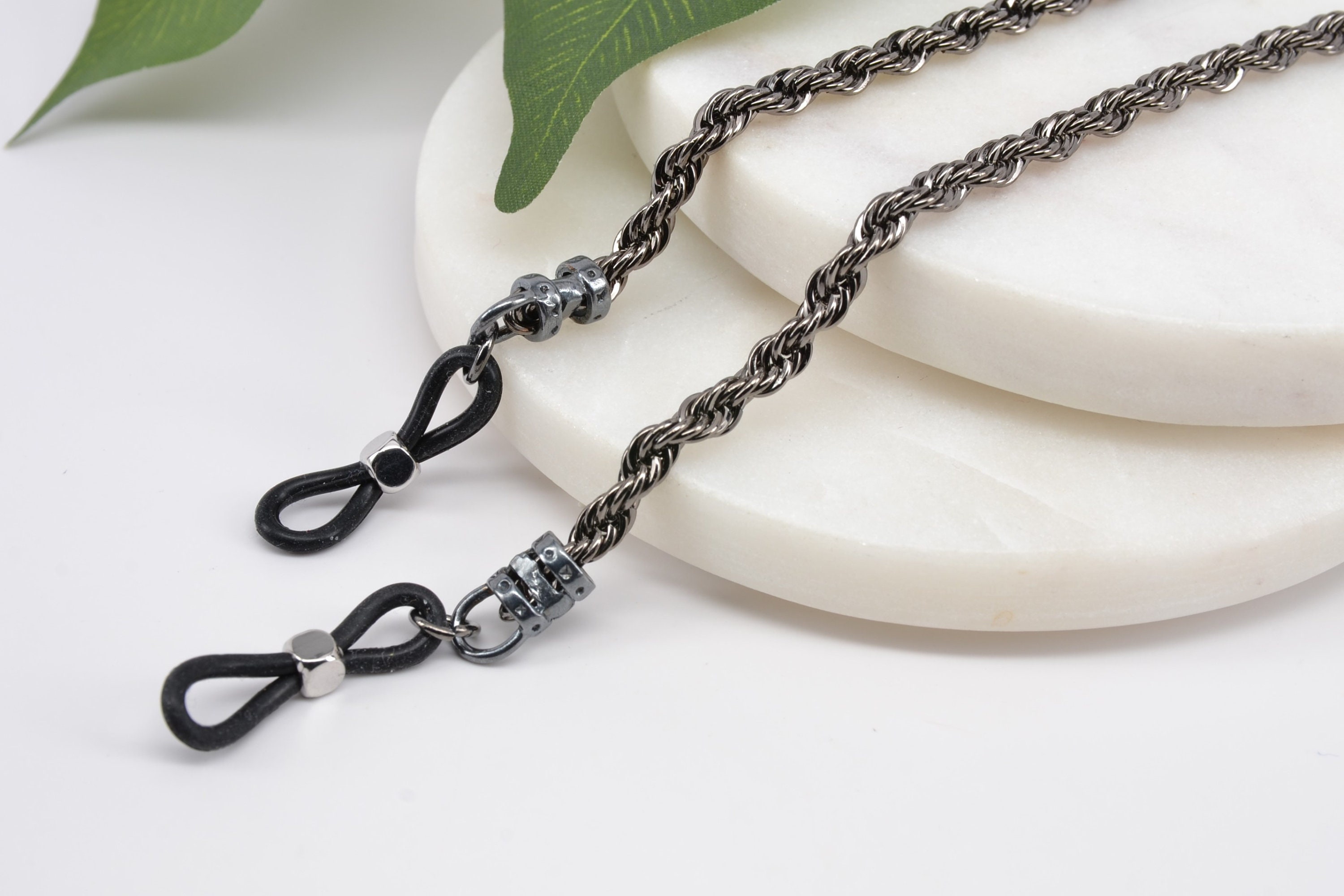 Silvery Black Rope chain Glasses Chain Chain for Glasses Etsy.de