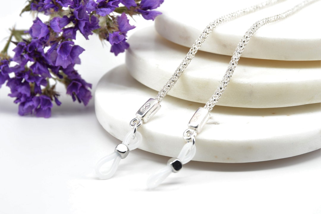 Silky Silver Glasses Chain Metal Mesh Spectacles Chain Silver Glasses
