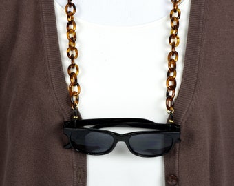 CHUNKY Tortoise Shell Glasses Chain; eyeglass chain; reading glasses holder; glasses leash; reading glasses holder; spectacles holder