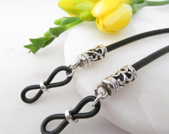 Leather Glasses Chain, Eye glass Necklace; Glasses Cord; Leather Lanyard; Reading Glasses Chain; Leather Eyeglasses chain