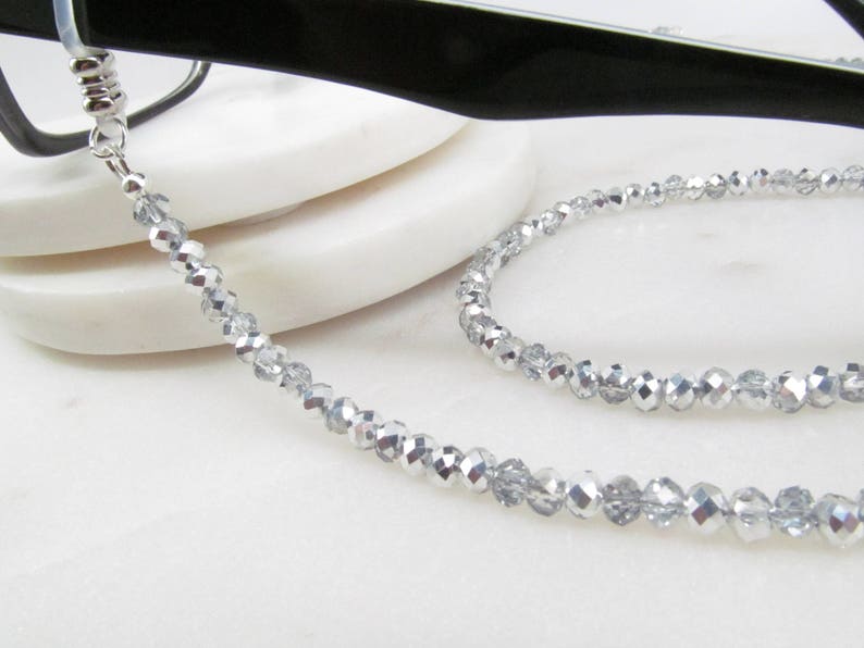 Beaded Eyeglass Chain in Shiny Diamond Like Beads Reading Etsy