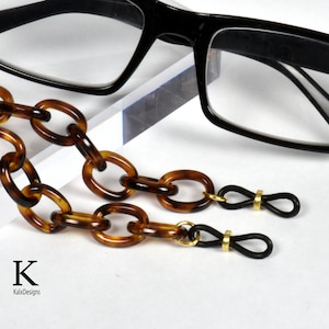 Tortoise Shell Glasses Chain; eyeglass chain; reading glasses holder; glasses leash; reading glasses holder; spectacles holder