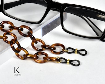 Tortoise Shell Glasses Chain; Eyeglass Chain; Reading Glasses