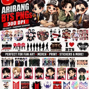 BTS Arirang World Tour 2026 PNG-paket, Kpop-konsert-png, armé-fanmerchandise, Kpop-tröjadesign, transparent png