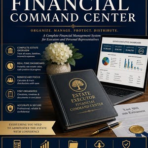 Estate Executor Financial Command Center | Premium Excel Estate Administration Workbook | Probate, Assets, Debts & Beneficiary Tracker
