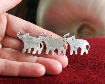 Broche éléphant en argent sterling, bijoux figuratifs Taxco Mexique, bijoux éléphant porte-bonheur, bijoux animaux d'Afrique, bijoux porte-bonheur