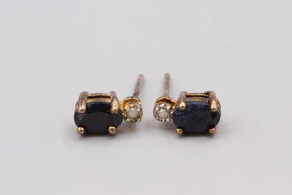 Sapphire And 18k Gold Over Sterling Silver Stud E… - image 2
