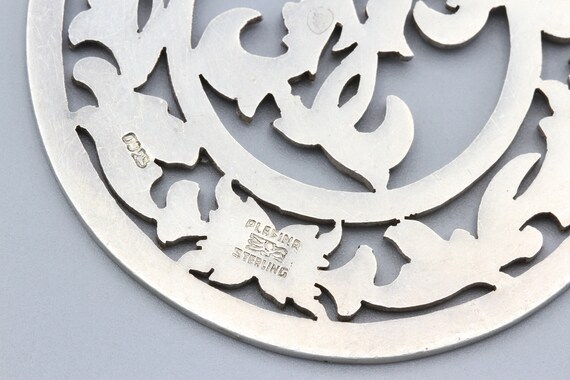 Extra Large Etched Sterling Initial H Pendant Nec… - image 4