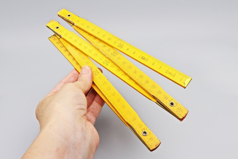 Carpenter Wood Folding Ruler, Portable Yellow Wooden Folding Ruler 1M ...