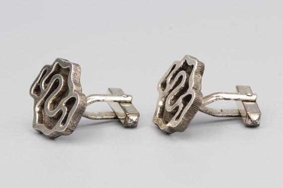 Germany Sterling Mens Cuff Links, Modern Brutalis… - image 7