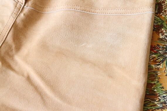 Bebe Real Leather Tan Skirt Size 2, Suede Skirt S… - image 9