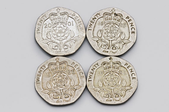 4 英国コインロット、20ペンス硬貨 1982年初発行、1987年、1996年
