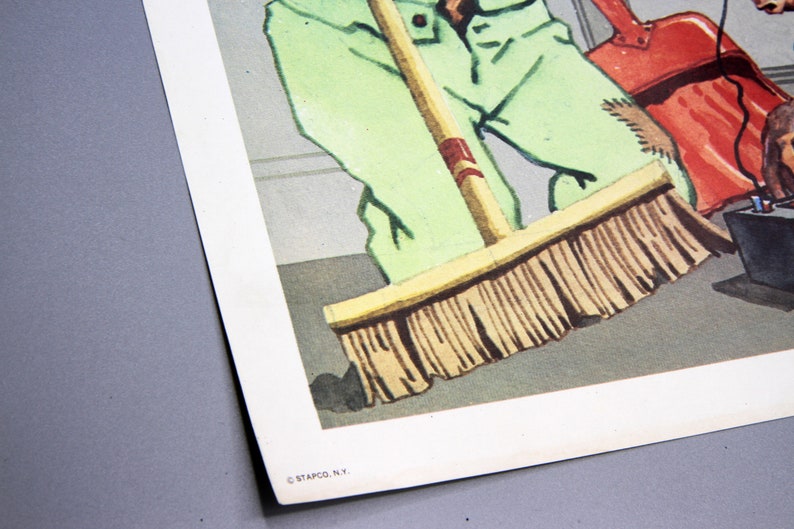 Retro Office Wall Decoration Funny Monkey Art Colorful Etsy