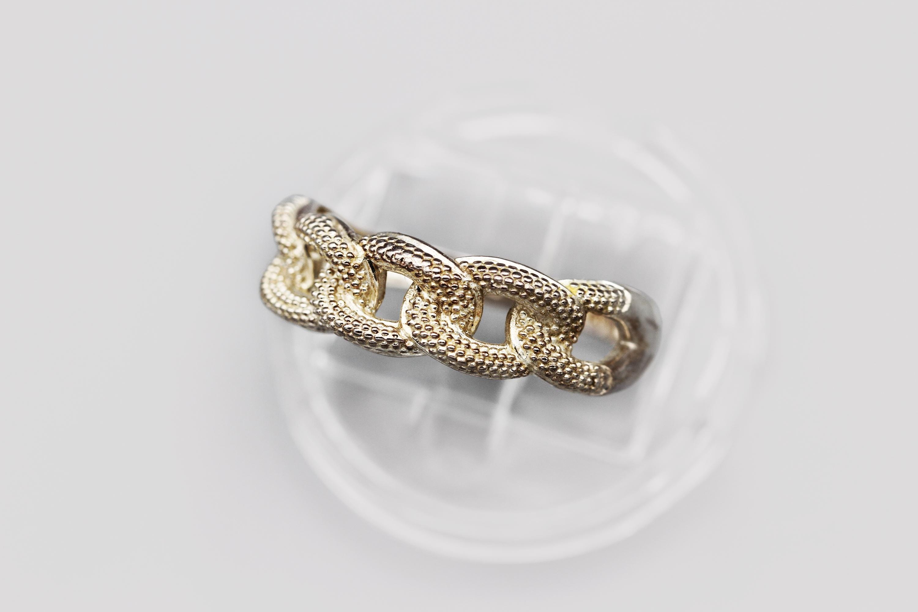 Sterling Looped Twisted Rope Design Ring Size 7.25, 925 Silver 