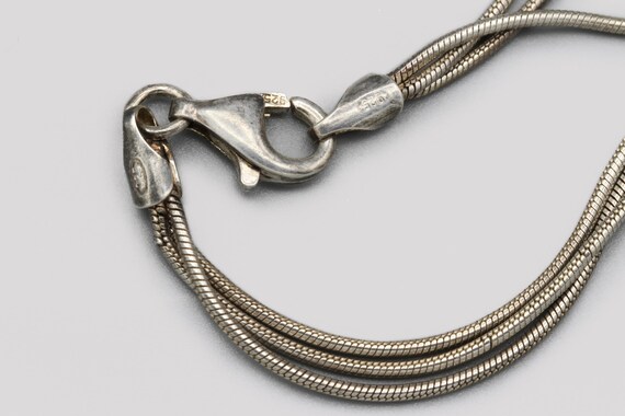 Sterling Snake Necklace With Solid Silver Bar Pen… - image 5