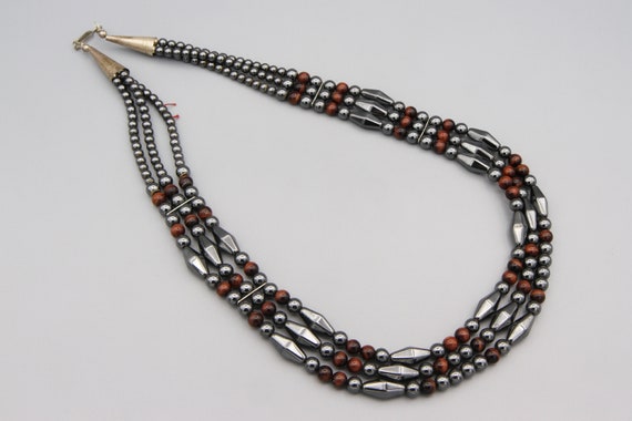 Navajo Style Multi Strand Necklace, Arizona Tiger… - image 3