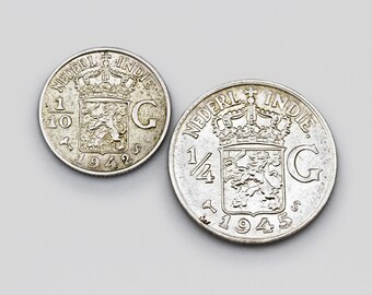 【希少】オランダ領東インド10グルデン紙幣 オランダ領東インド 1942年 1/10 グルデン硬貨、720 銀貨、オランダ領