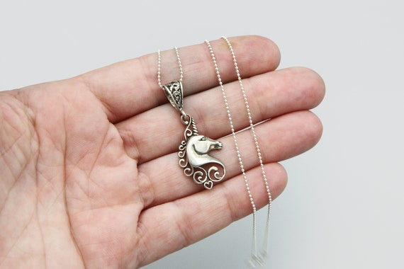 Magical Unicorn Small Pendant Necklace, Open Scro… - image 2