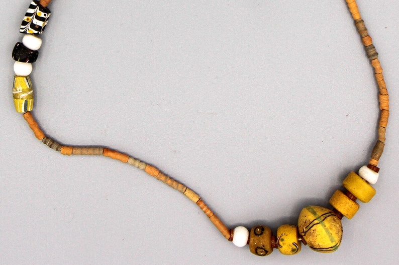 Antique 1800s African Beads Collection Ancient Terracotta Beads Necklace Mali Tombs Clay Beaded Necklace West African Multicolor Jewelry
