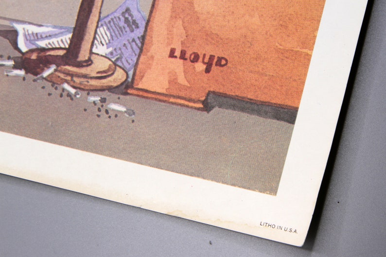 Retro Office Wall Decoration Funny Monkey Art Colorful Etsy