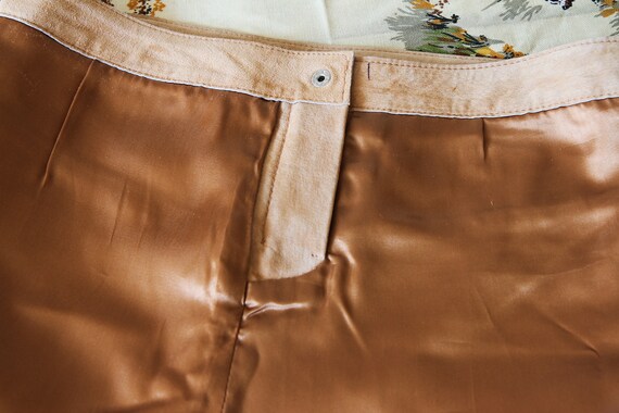 Bebe Real Leather Tan Skirt Size 2, Suede Skirt S… - image 6