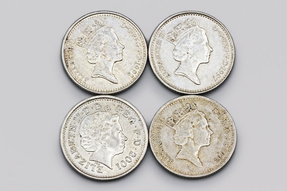 英国10ペンス硬貨セット、エリザベス2世時代、1992年～2001年 - Etsy 日本