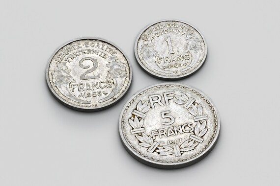 1940年代～50年代のヴィンテージ・フランス・フラン硬貨セット