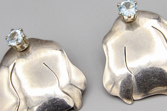 Blue Topaz Stud Earrings, 925 Sterling Silver Stu… - image 7