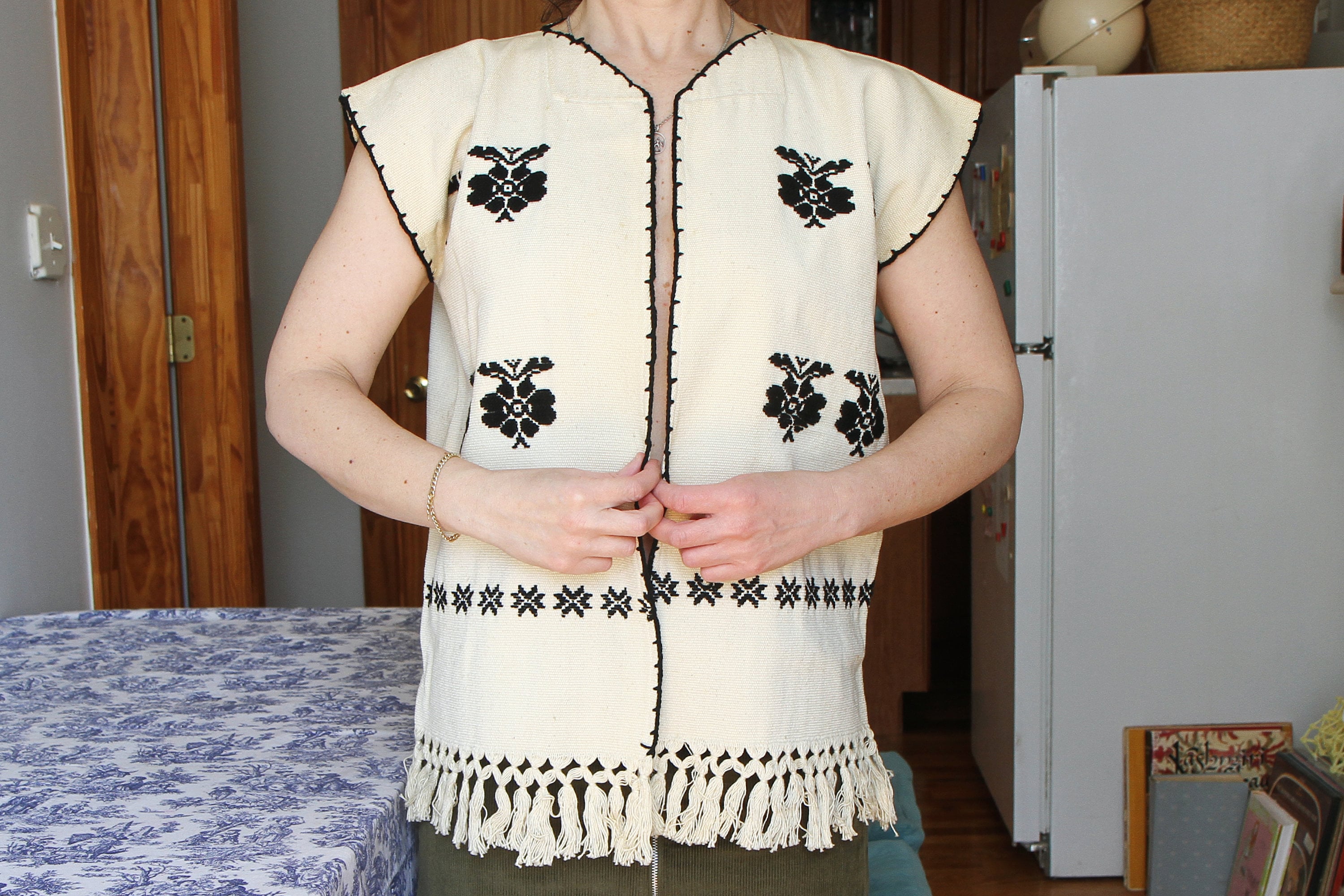 Embroidered Flower Knit Vest - Etsy