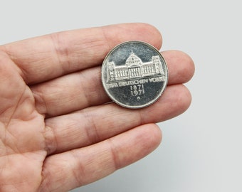 1971年ドイツ銀貨5マルク、5ドイツマルク硬貨、純度625の銀貨