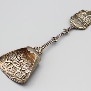 RARE Yosemite Park Half Dome Spoon, Signed Holland 90 Shovel Spoon, Vintage USA Souvenir, Embossed Silver Plated Teaspoon, Old Dutch Spoon