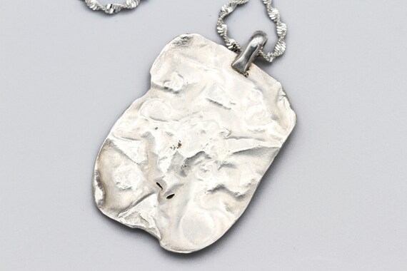 Sterling Abstract Pendant Necklace, 925 Silver Br… - image 3