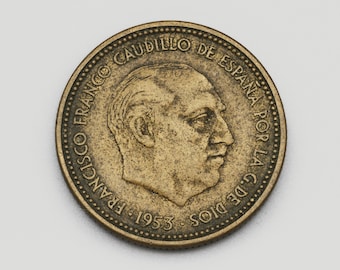 2.50 ペセタ 1953 * 54 フランシスコ フランコ 保存状態良好。 - Etsy 日本