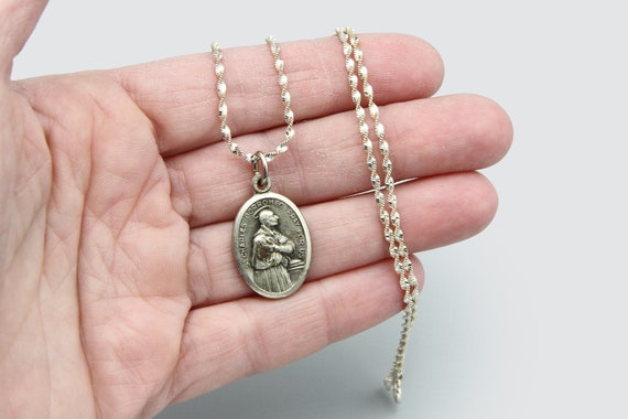 Silver Plated Catholic Prayer Medal Charm Pendant… - image 2