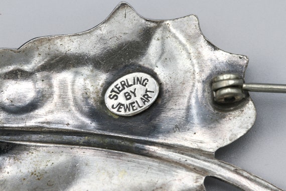 925 Sterling Silver Leaf Pin, Sculptural Leaf Bro… - image 4