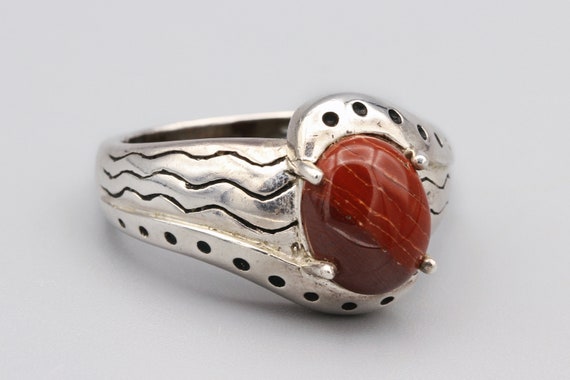 Red jasper mens ring deals